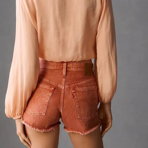 NWT Anthropologie Levis 501n Original Shorts in Copper 28 - Picture 3 of 4